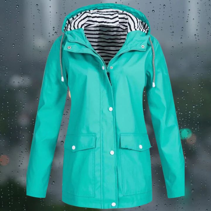 Waterdichte dameswindbreaker, licht, stijlvol design, ademende voering, verstelbare capuchon, ideaal voor outdoor