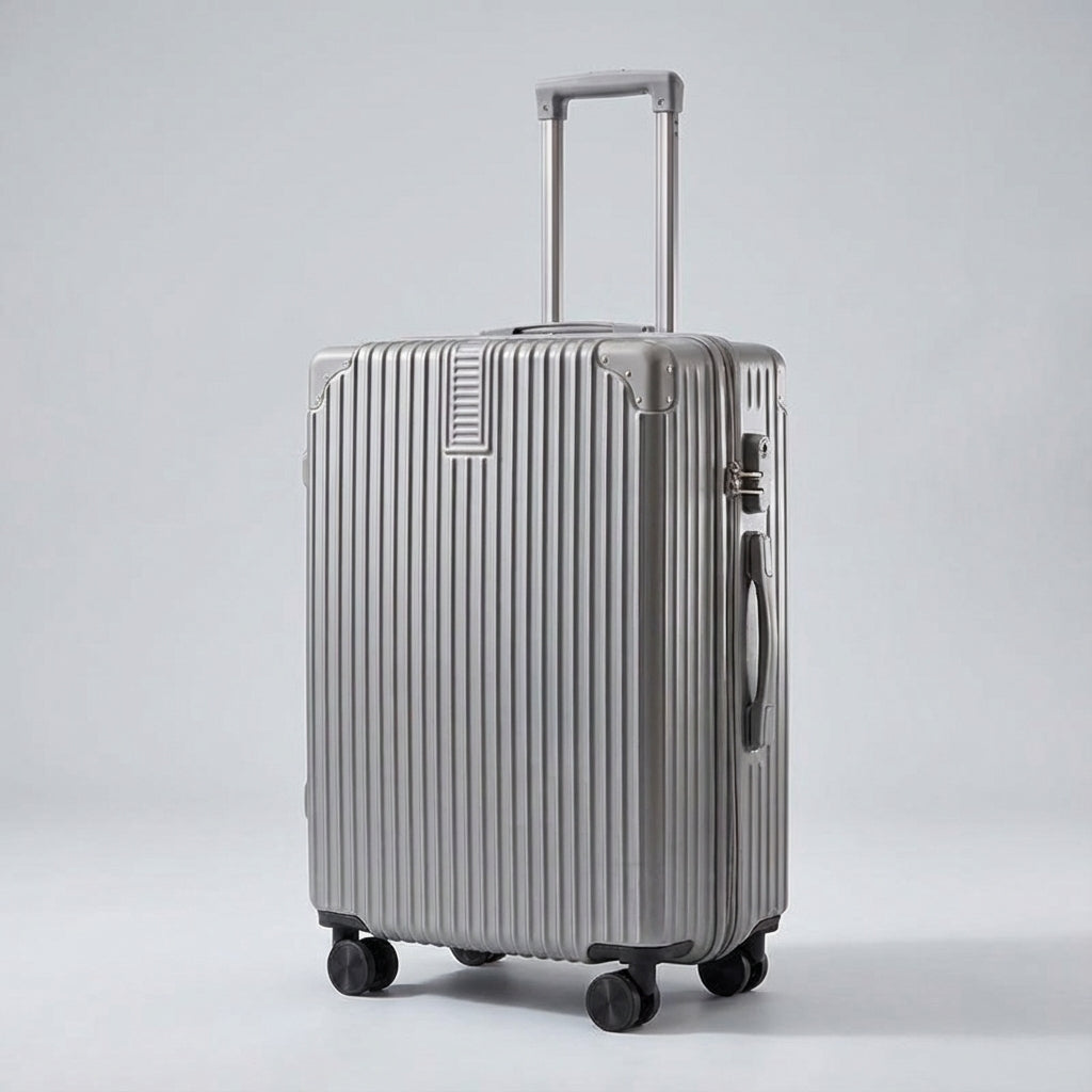 Ideale retro vakantiekoffer met beschermende hoeken voor al uw reizen.