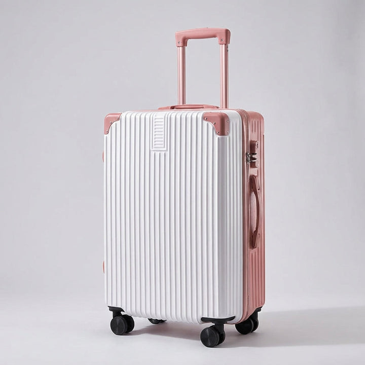 Charmante retro bagagekoffer, ontworpen met hoekbescherming voor langdurig gebruik.