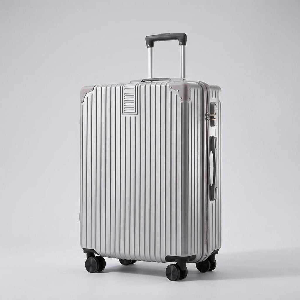 Casevo retro trolley koffer, vintage design met duurzame hoekbescherming.