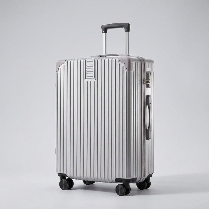 Casevo retro trolley koffer, vintage design met duurzame hoekbescherming.