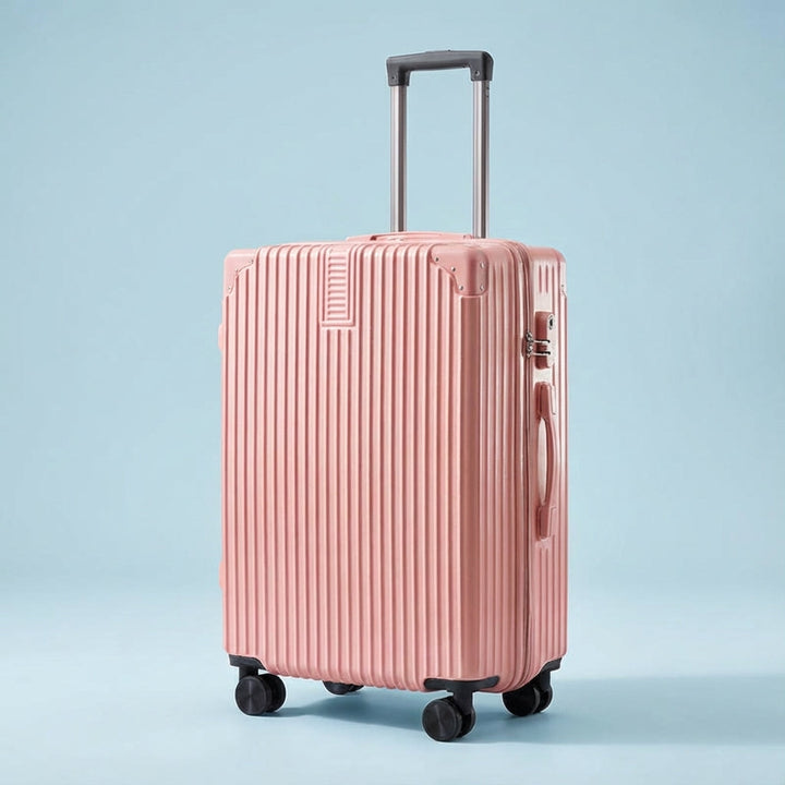 Vintage-look reiskoffer met robuuste hoekbeschermers voor uw bagage.