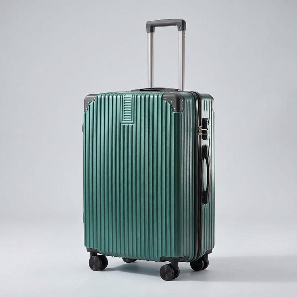 Stevige retro koffer met versterkte hoeken, klaar voor elk avontuur en reis.