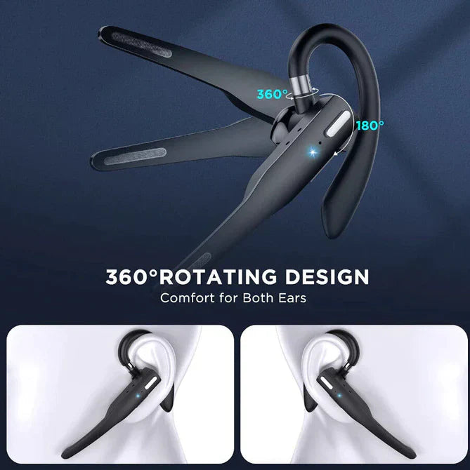 RoadMic Pro draadloze Bluetooth 5.1 communicatie headset met ruisonderdrukking en dubbele microfoon.