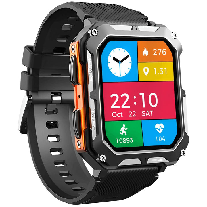 Stijlvolle en onverwoestbare ArmorTime smartwatch met robuust design. Perfect voor outdoor avonturen en dagelijks gebruik.