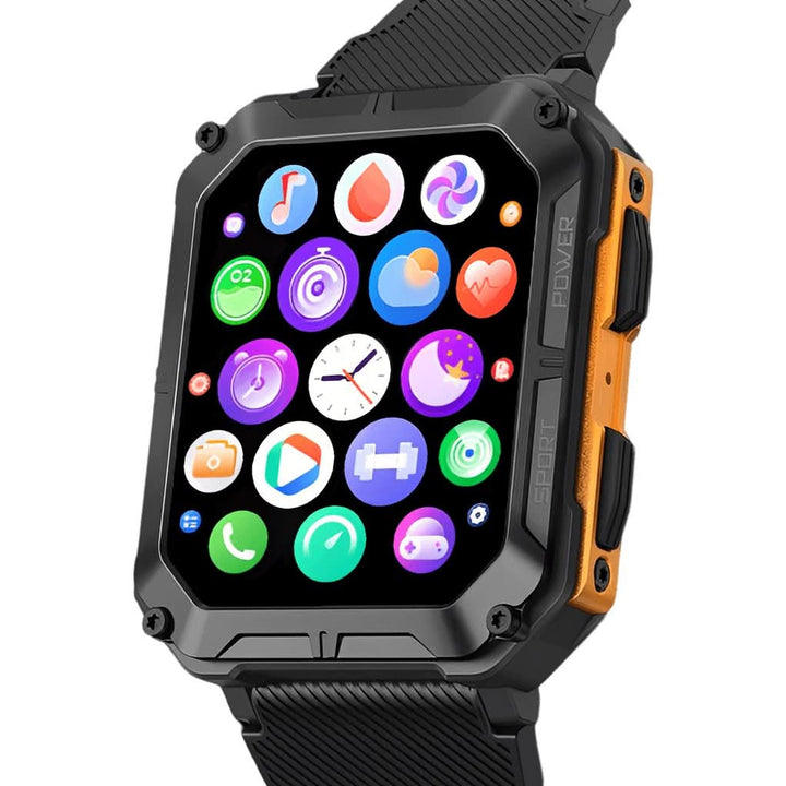 ArmorTime bluetooth smartwatch met lange batterijduur. Robuust, waterdicht horloge en gezondheidstracker voor sporters.