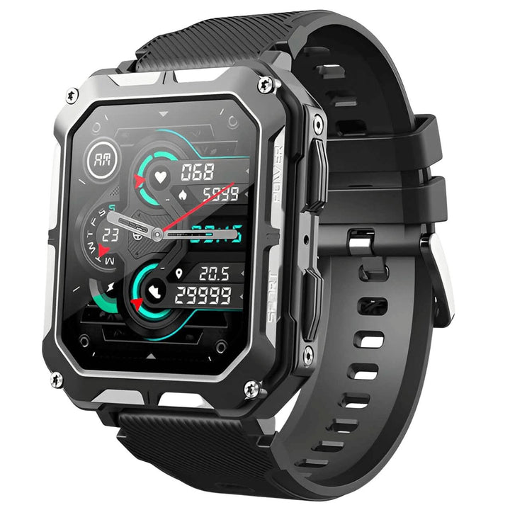Veelzijdige ArmorTime smartwatch: robuust, waterdicht, met bluetooth en lange batterijduur. Voor elke avonturier.