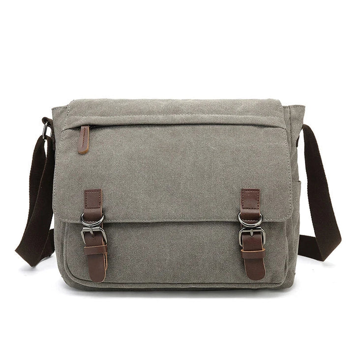 Robuuste heren schoudertas van canvas, perfect voor dagelijks gebruik en werk.