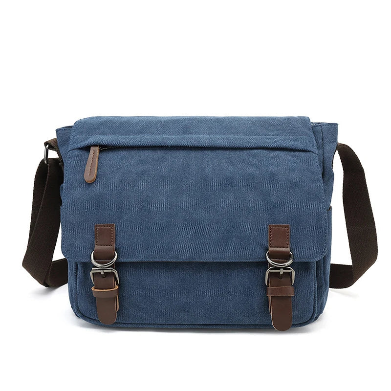 Duurzame heren crossbody tas met verstelbare riem, ideaal voor school en reizen.