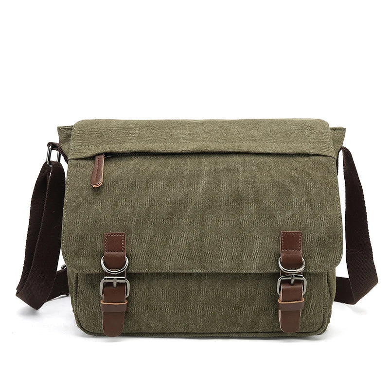 Stijlvolle heren tas: een robuuste canvas crossbody voor werk, school of vrije tijd.
