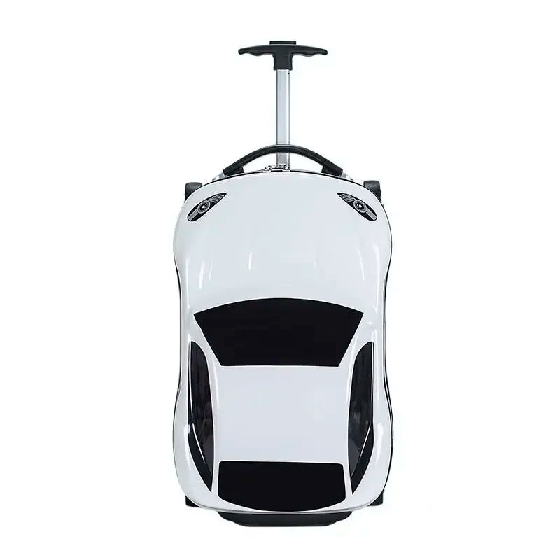 Kleurrijke 3D auto kinderkoffer, robuuste harde schaal. Ideaal voor reizende kinderen, ook als speelgoedkoffer.
