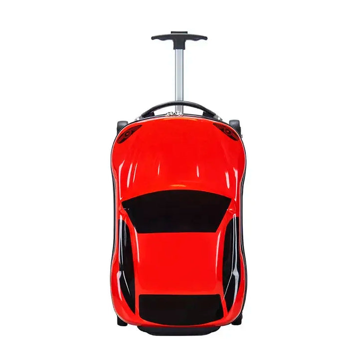 Reiskoffer kind auto design. Duurzame harde schaal en speels 3D ontwerp, perfect voor alle kinderreizen.