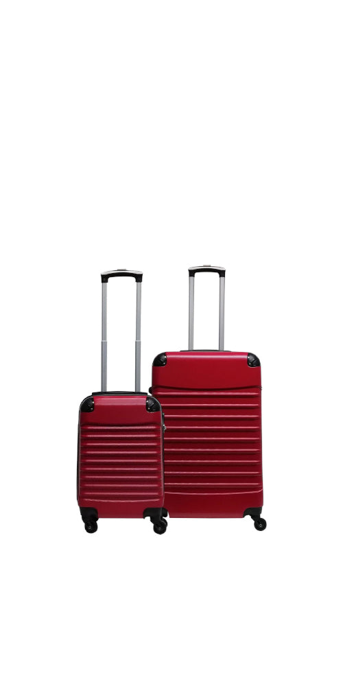 Rode Siena Rosso 2-delige hardshell kofferset, robuust en lichtgewicht, perfect voor zorgeloos reizen.