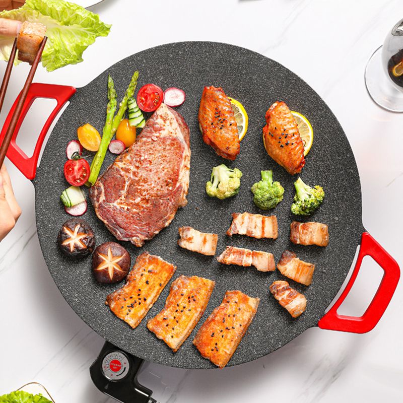 Compacte EzGrill elektrische grillplaat, stijlvol ontwerp voor rookvrij binnen grillen op elk aanrecht.