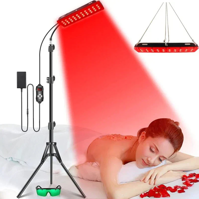 Roodlichttherapiepaneel voor pijn- en stressvermindering, zwart, compact, vrijstaand of hangend, moderne LED-verlichting
