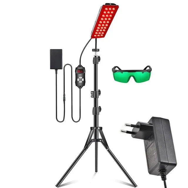 Roodlichttherapiepaneel voor pijn- en stressvermindering, zwart, compact, vrijstaand of hangend, moderne LED-verlichting