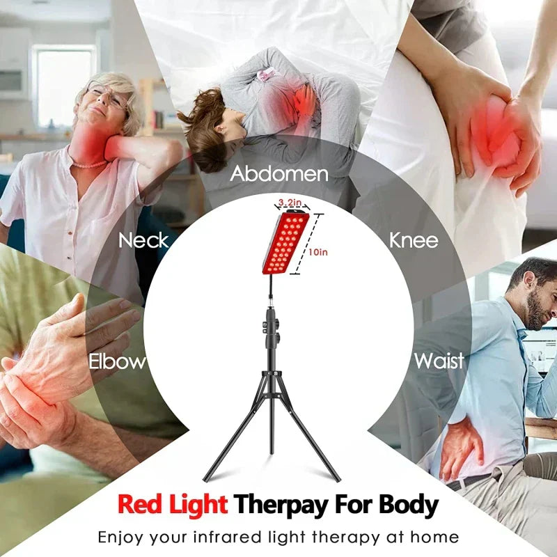 Roodlichttherapiepaneel voor pijn- en stressvermindering, zwart, compact, vrijstaand of hangend, moderne LED-verlichting