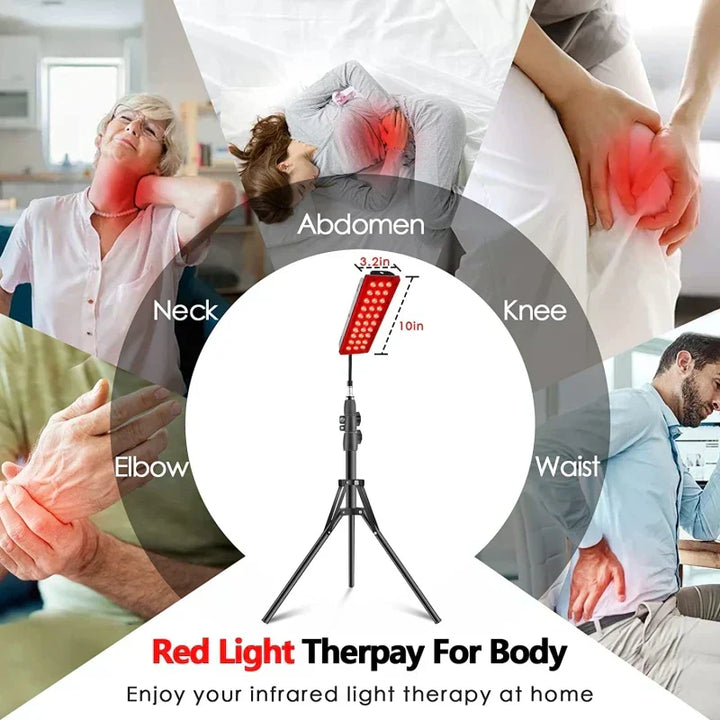 Roodlichttherapiepaneel voor pijn- en stressvermindering, zwart, compact, vrijstaand of hangend, moderne LED-verlichting
