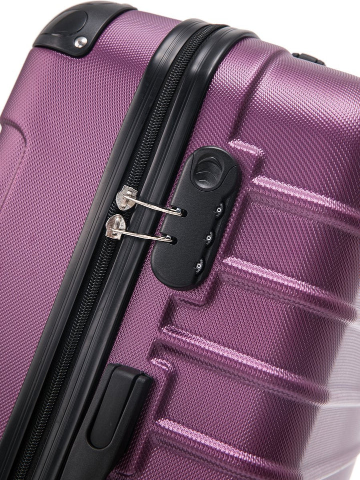 Duurzame roze harde bagage kofferset (2-delig), robuust en met 4 wielen en cijferslot voor al jouw reisbehoeften.