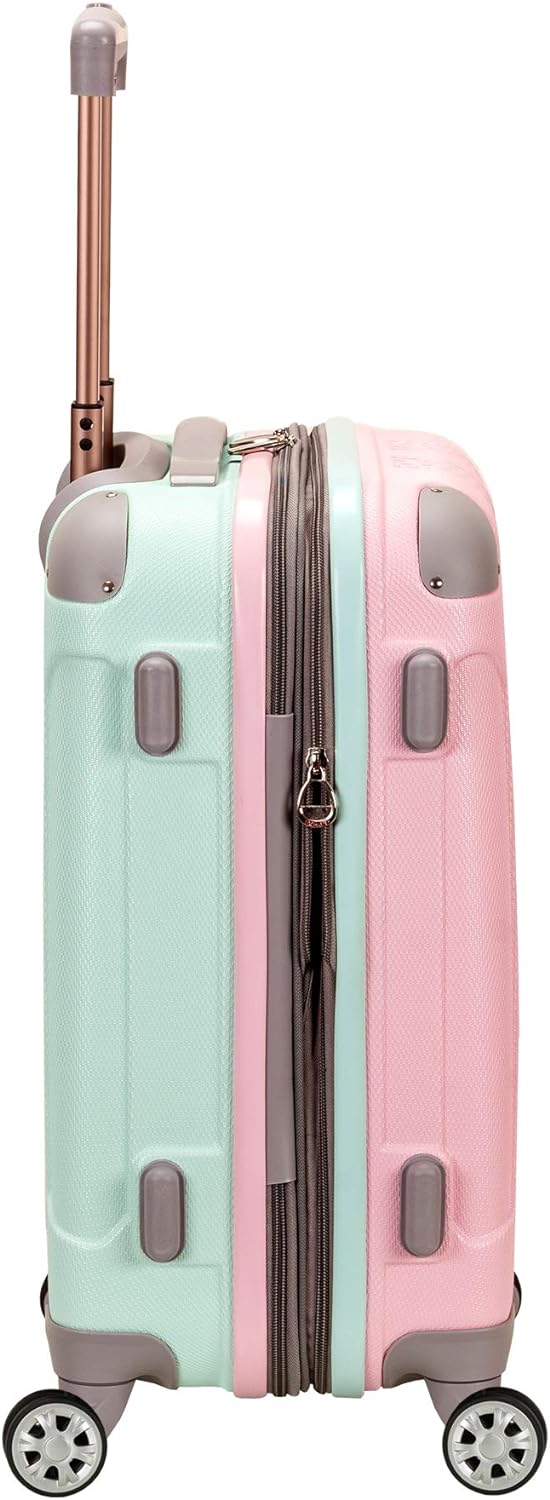 Lichtgewicht uitbreidbare hardcase koffer "Cotton Candy" in pastelroze. Ideale reisbagage met soepele wielen.