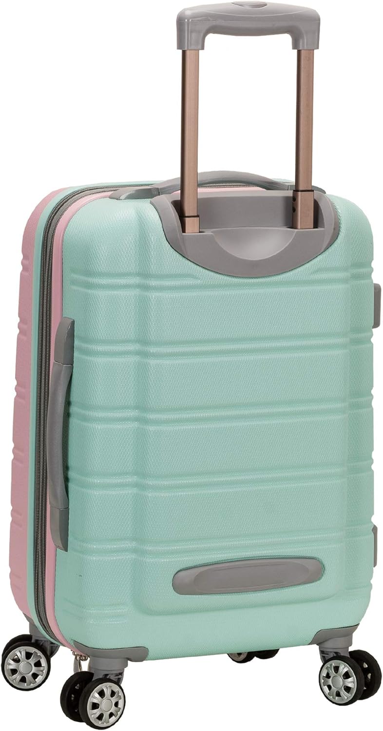Compacte roze hardcase carry-on "Cotton Candy". Perfecte handbagage met dubbele spinnerwielen voor gemak.