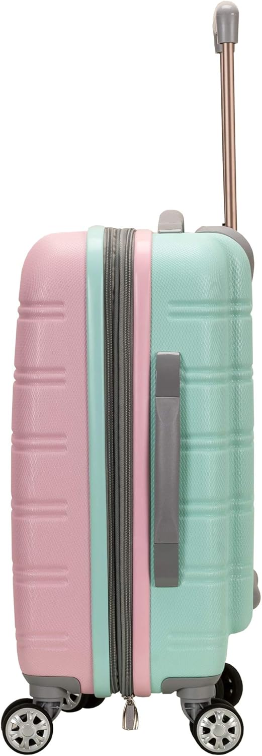 De "Cotton Candy" uitbreidbare hardcase koffer, close-up van de textuur en moderne afwerking.