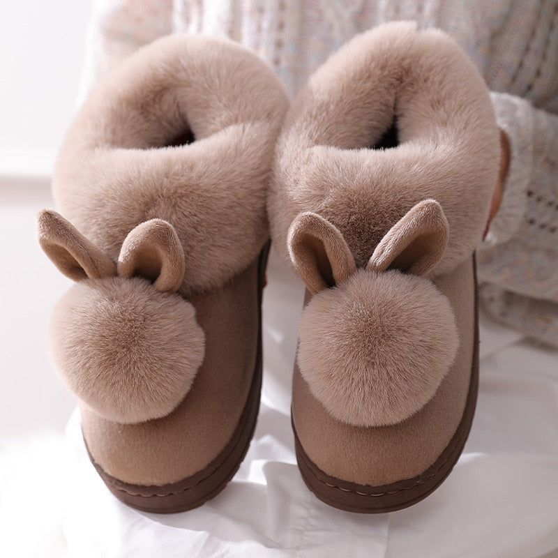 Warme bunny pantoffels voor dames, heerlijk zachte konijnen huisslippers die comfort bieden binnenshuis.