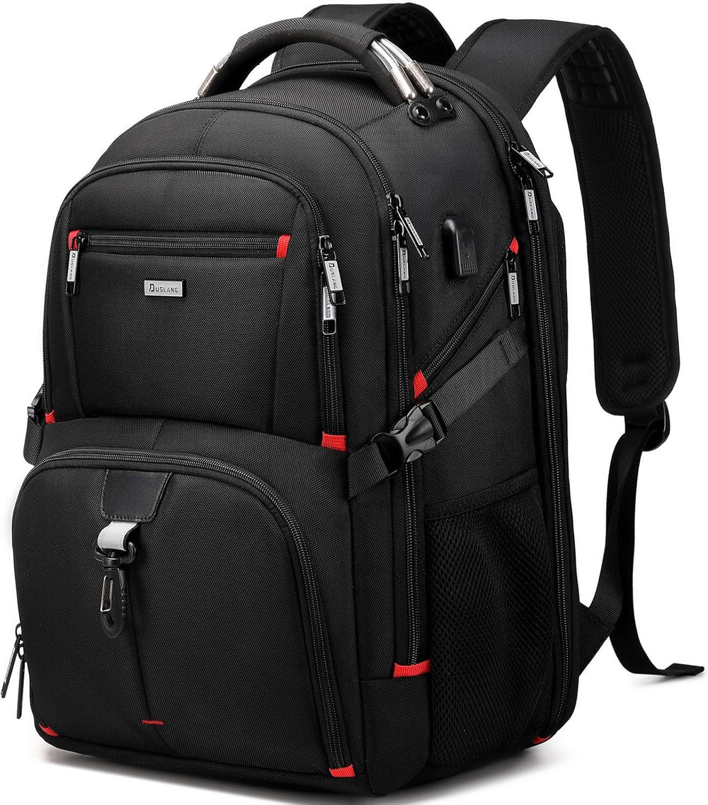 Extra grote 50L waterdichte laptoprugzak voor reizen, beschermt spullen en laptop. Perfecte vakantiebagage.