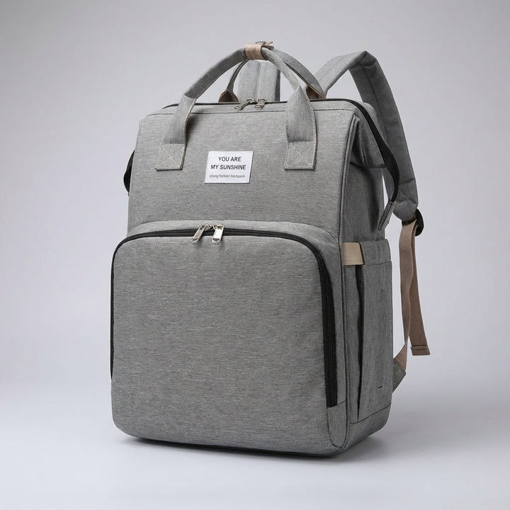 Handige luiertas rugzak, perfect voor reizen en uitstapjes met de baby; alles binnen handbereik.