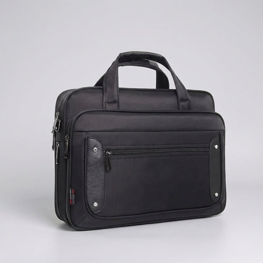 UrbanBrief beschermende laptoptas van canvas met meerdere vakken, perfect voor dagelijks gebruik en reizen.