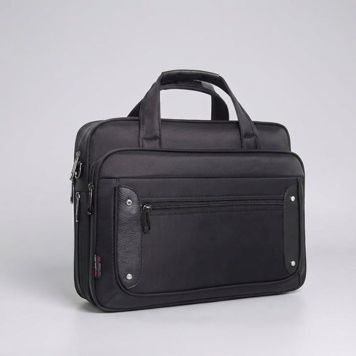 UrbanBrief beschermende laptoptas van canvas met meerdere vakken, perfect voor dagelijks gebruik en reizen.