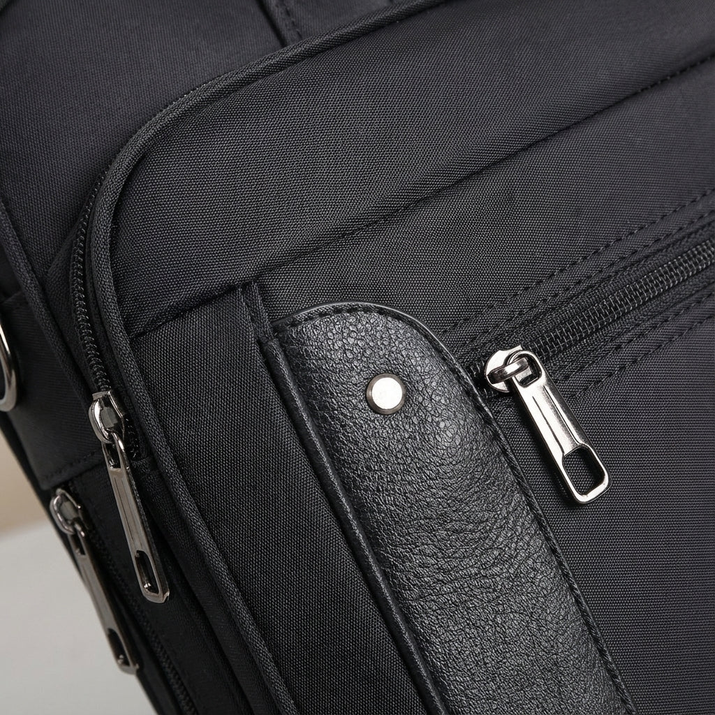 Stijlvolle ruime canvas laptoptas UrbanBrief, ideaal voor laptops en documenten, combineert urban design met functionaliteit.