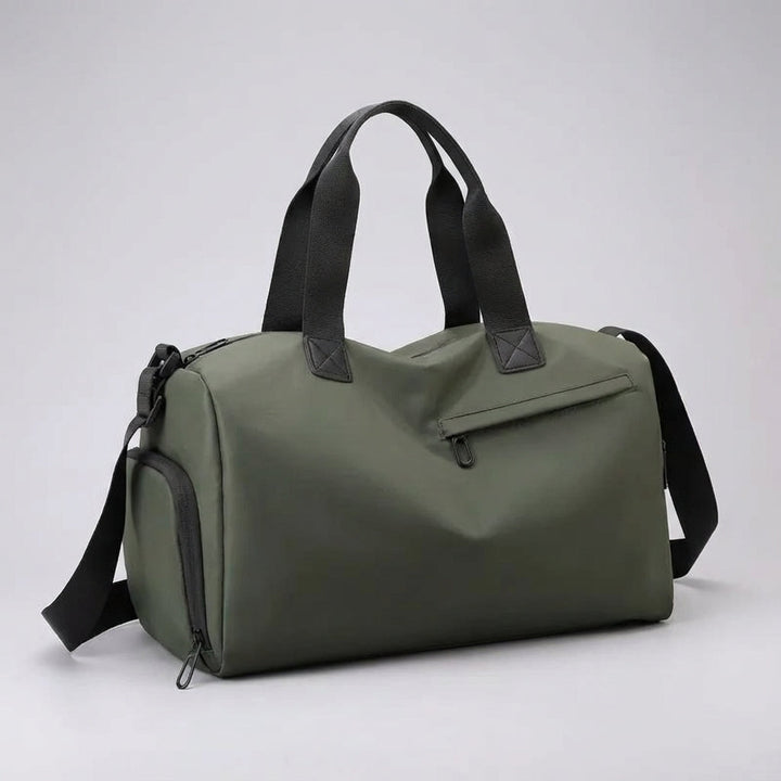 Stijlvolle zwarte Roamify weekendtas, ruime unisex duffeltas waterdicht voor reizen, sport & bagage.