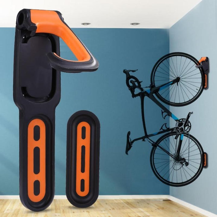 Fietsaccessoire: robuuste wandhaak met veilige grip voor ruimtebesparende en efficiënte fietsopslag.
