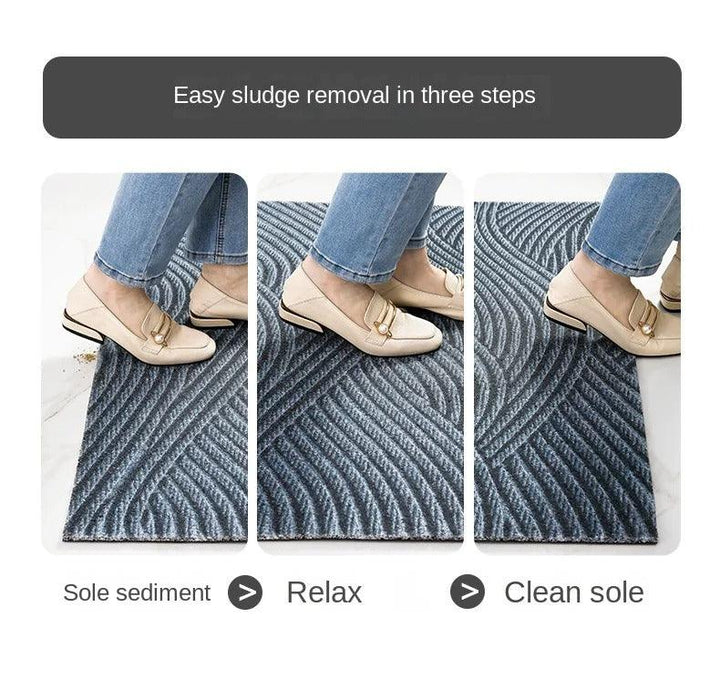 Moderne PVC-deurmat, antislip, zandvangend in groen heidepatroon