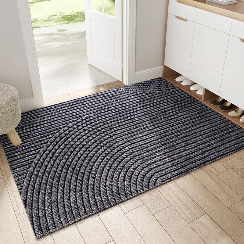 Moderne PVC-deurmat, antislip, zandvangend in groen heidepatroon