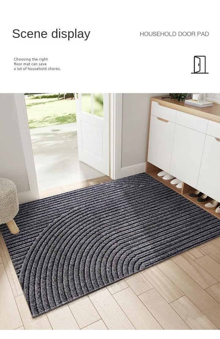Moderne PVC-deurmat, antislip, zandvangend in groen heidepatroon