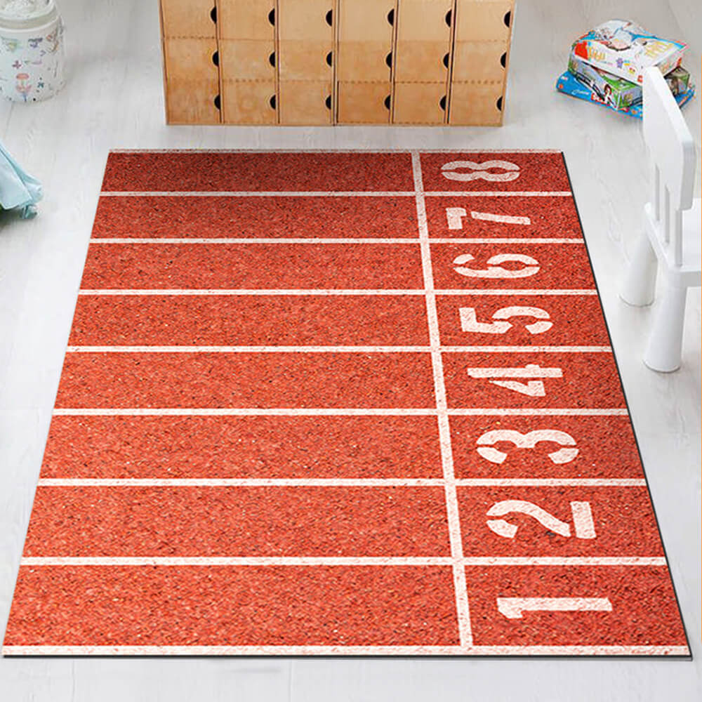 Antislip sporttapijt in voetbaldesign met realistische veldmarkeringen, ideaal voor speelkamers, krasbestendig & duurzaam.