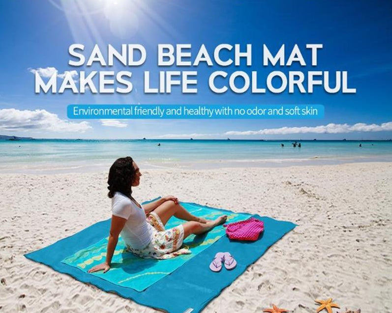 Zandvrije roze strandmat XXL 200x200, zandafstotend ontwerp, perfect voor zonnige dagen op het strand of in het park.