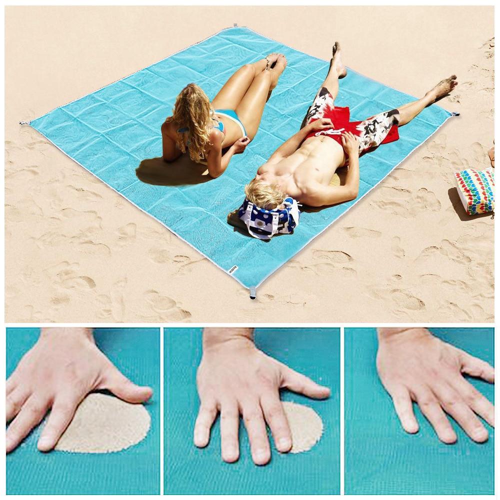 Zandvrije roze strandmat XXL 200x200, zandafstotend ontwerp, perfect voor zonnige dagen op het strand of in het park.