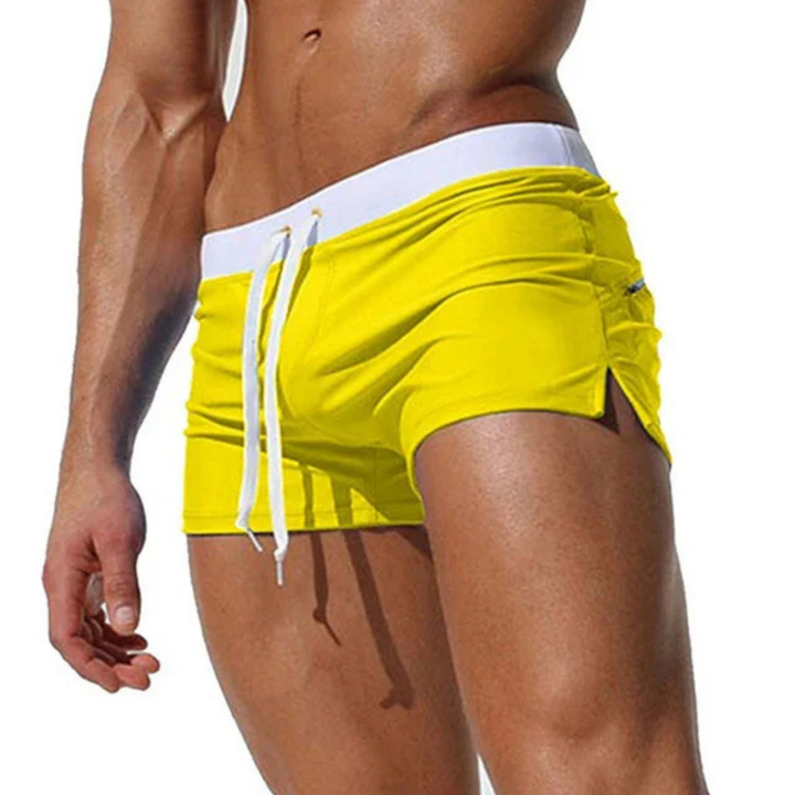 Heren sneldrogende zwemshorts met trekkoord, waterdicht, blauw, ideaal voor strand- en wateractiviteiten.