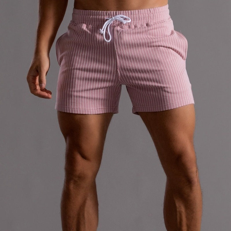 Sneldrogende Heren Zwemshort Ripstop-Polyester in Blauw, korte pasvorm, elastische tailleband, vooraanzicht