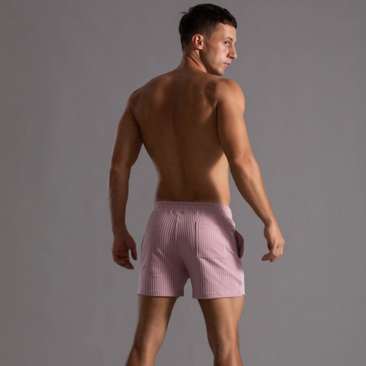 Sneldrogende Heren Zwemshort Ripstop-Polyester in Blauw, korte pasvorm, elastische tailleband, vooraanzicht