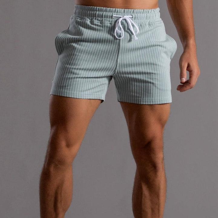 Sneldrogende Heren Zwemshort Ripstop-Polyester in Blauw, korte pasvorm, elastische tailleband, vooraanzicht