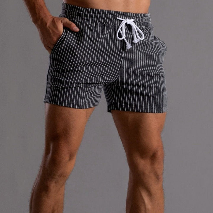Sneldrogende Heren Zwemshort Ripstop-Polyester in Blauw, korte pasvorm, elastische tailleband, vooraanzicht