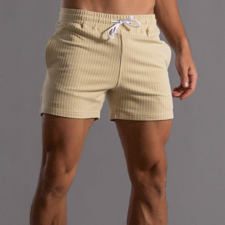 Sneldrogende Heren Zwemshort Ripstop-Polyester in Blauw, korte pasvorm, elastische tailleband, vooraanzicht