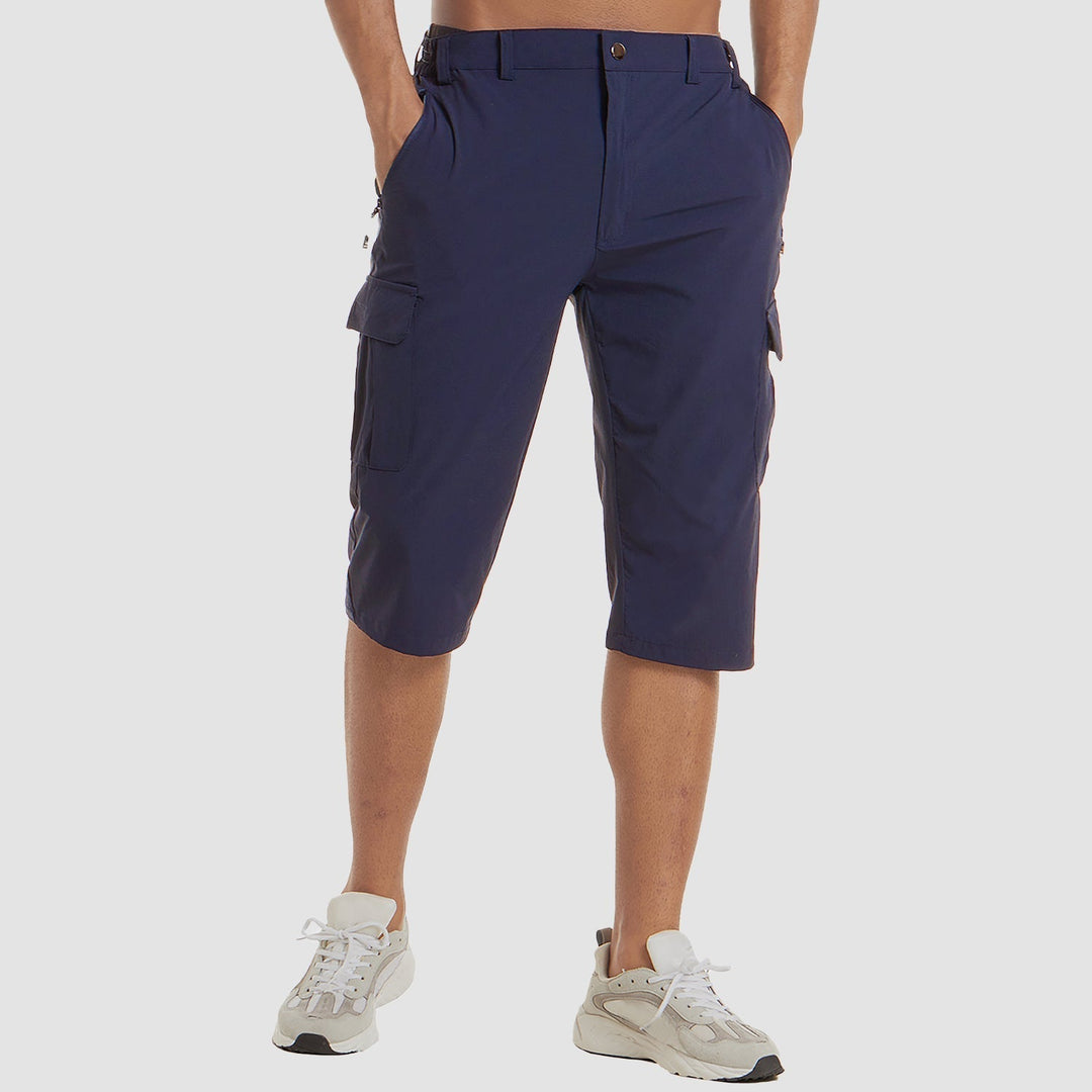Sneldrogende heren cargo shorts, licht en praktisch, elastische tailleband, met zakken, ideaal voor buitenactiviteiten.