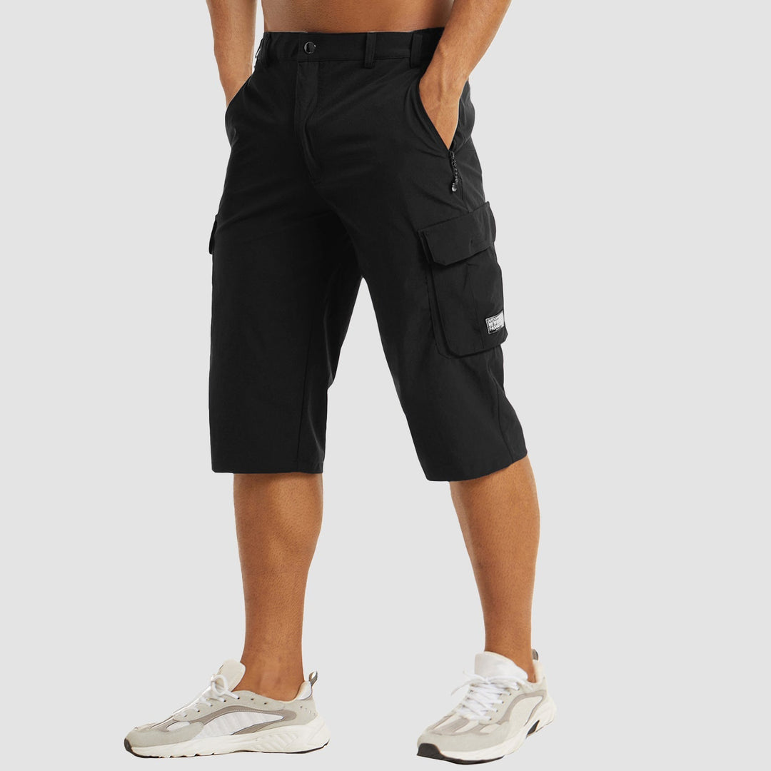 Sneldrogende heren cargo shorts, licht en praktisch, elastische tailleband, met zakken, ideaal voor buitenactiviteiten.