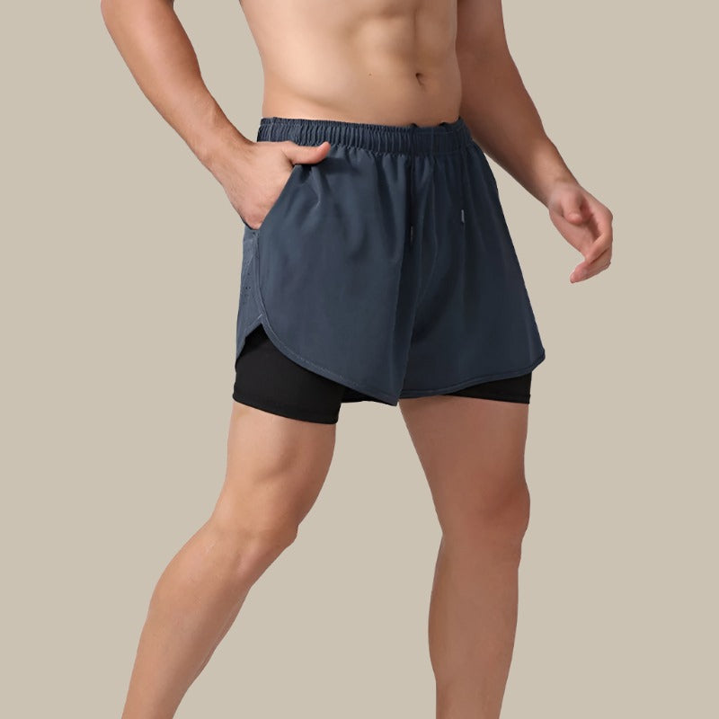 Sneldrogende heren hardloopshorts met rits, zwart, ademend, ideaal voor sport en fitness, maat M
