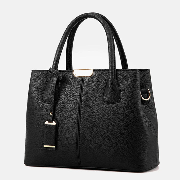 Zwarte dames crossbody tas van kunstleer, elegant en ruim, voor stijlvolle vrouwen in het dagelijks leven en bij gelegenheden.